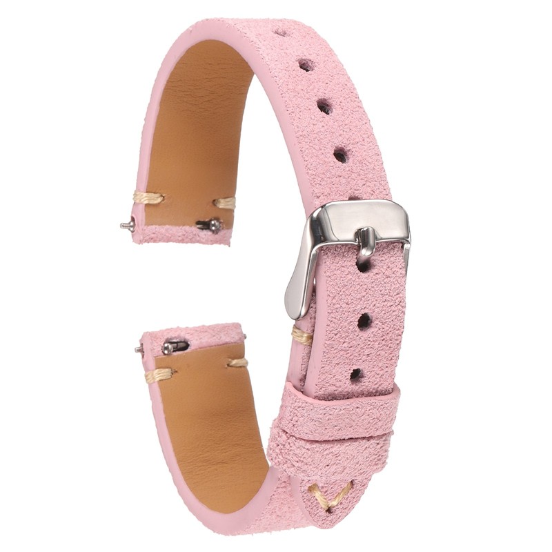Pink Quick Release Suede Watch Strap 14mm