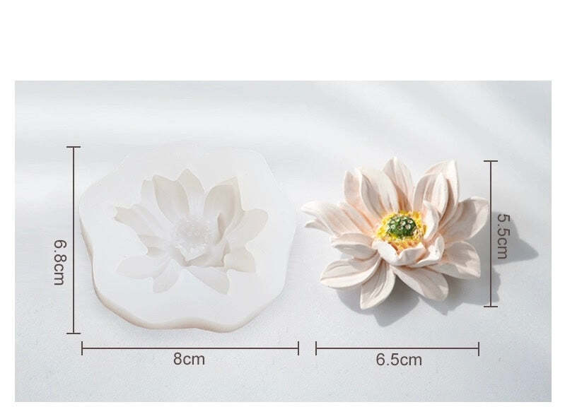 Large Lotus flower Silicone Mould Cake Fondant Candle Sugarcraft Soap Mother's d gallery