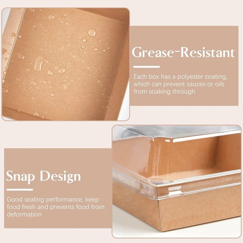 50 Pack 5 Inch Paper Charcuterie Boxes with Clear Lids, Square To Go Cake Sli... gallery
