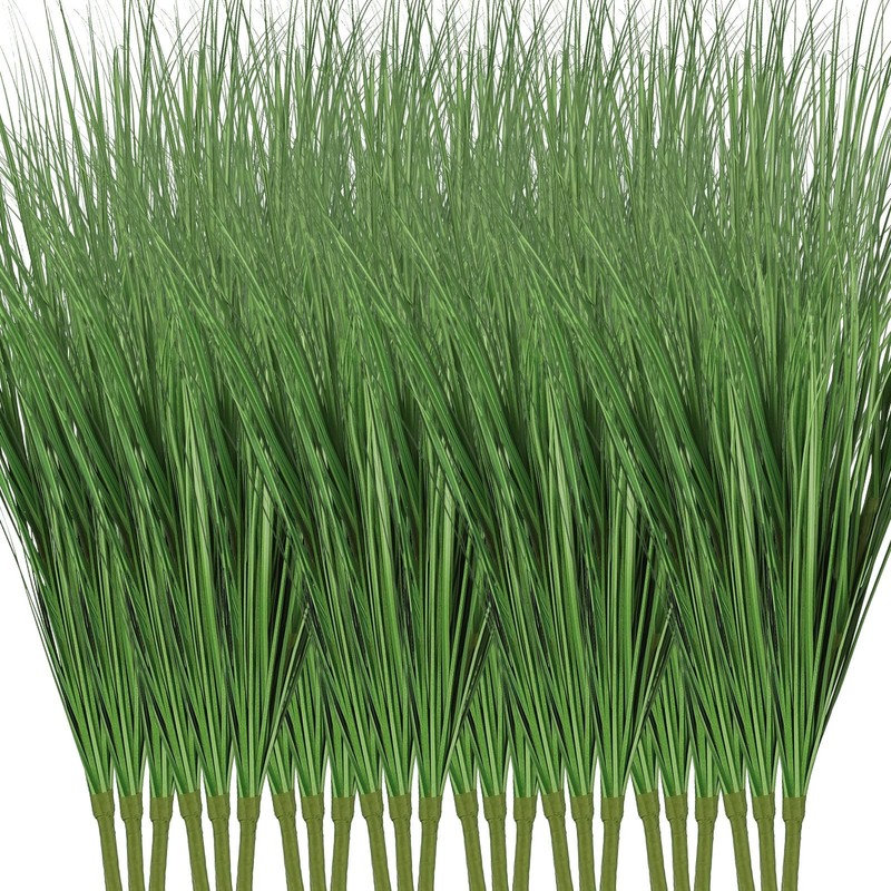 Tigeen 18 Pcs 33 Inch Faux Grasses For Outdoor Planters Uv Resistant Fake Tall