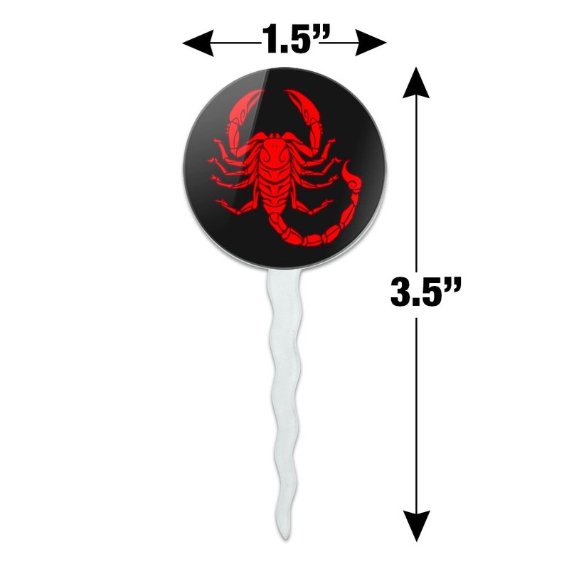 Red Tribal Scorpion Cupcake Picks Toppers Decoration Set of 6 gallery