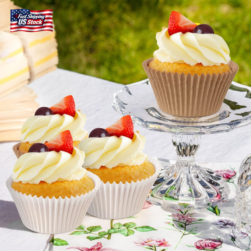 Caperci Jumbo Cupcake Liners White Muffin Baking Cups 300-Count, No Smell, Food gallery