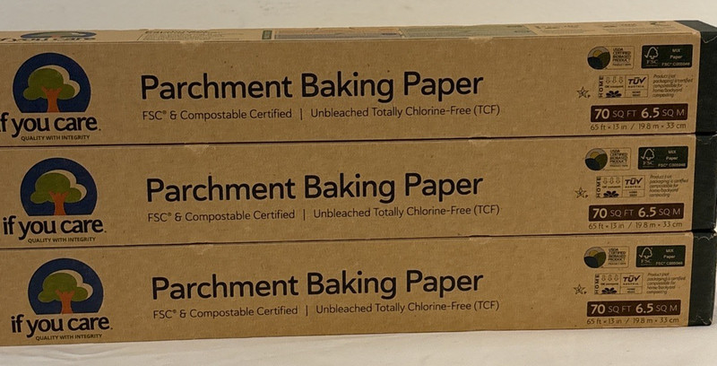 Lot 3 If You Care Parchment Baking Paper 70 Sq Ft Roll Unbleached Chlorine Free
