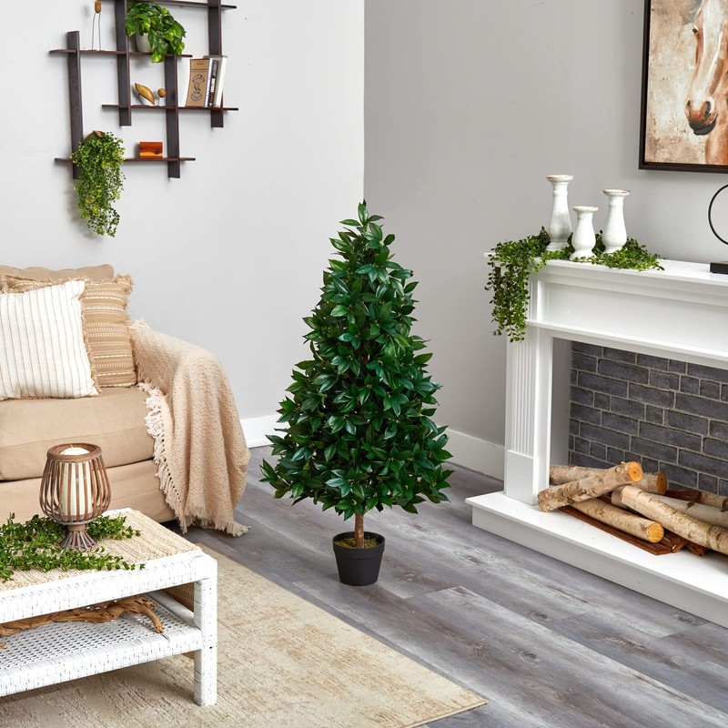 Nearly Natural 4Ft. Bay Leaf Artificial Topiary Tree Uv Resistant Indoor/Outdoor gallery