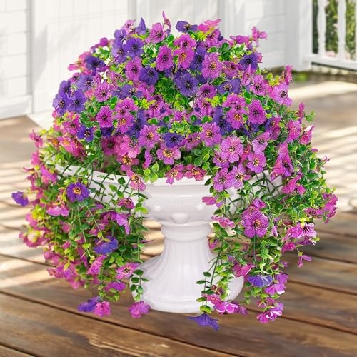 2PC Artificial Fake Hanging Flowers Plants for Outdoor Spring 2 pack gallery