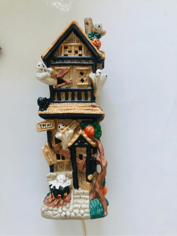 Haunted pencil orange light porcelain house 8”x3” gallery