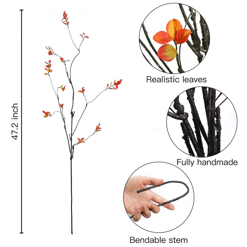 Sggvecsy 47.2 4Pcs Fall Artificial Ficus Branches Artificial Fall Stems Faux gallery