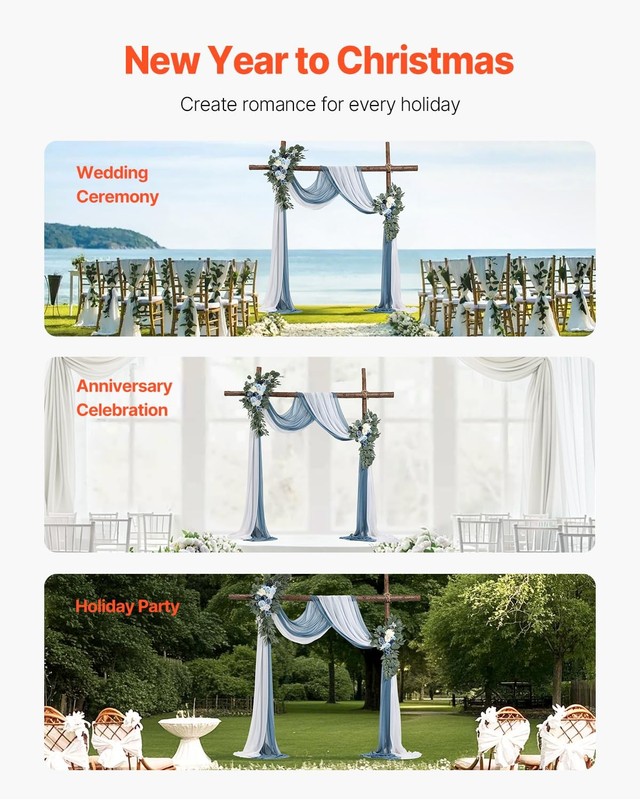 Vevor Artificial Wedding Arch Flowers Kit Blue Wedding Arch Flowers Drapes Kit gallery