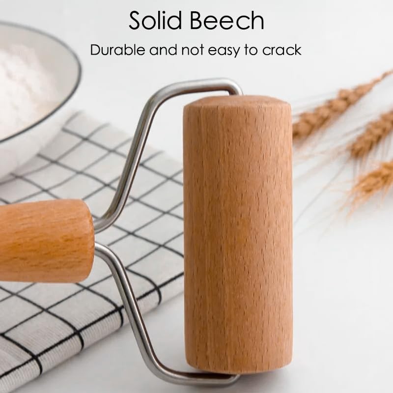 Pizza Rolling Pin Type 1 Small Non-Stick Wooden Dough Roller for Pastry gallery