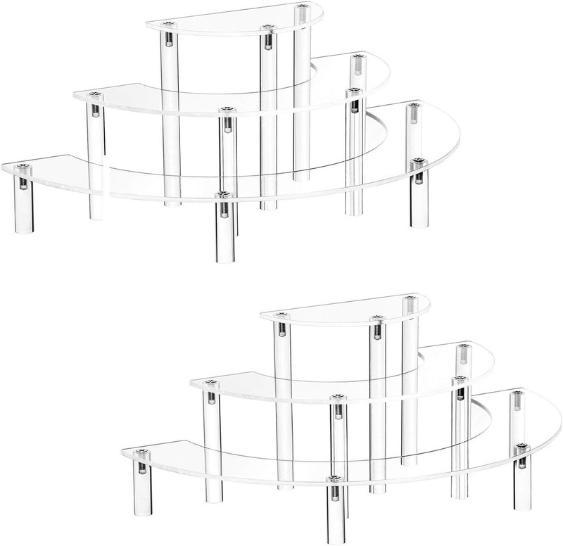 Acrylic Display Stand Riser For Pop Figures, 3 Tier Clear Cupcake Stand, Perf…