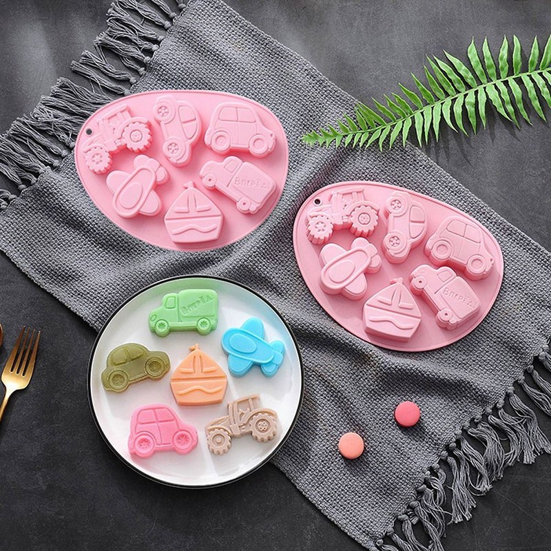 2x Silicone Airplane Truck Car Mold DIY for Chocolate Cookies Soap Baking Making gallery