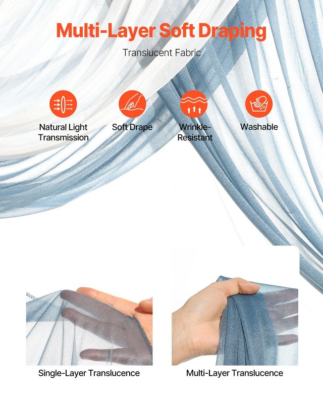Vevor Artificial Wedding Arch Flowers Kit Blue Wedding Arch Flowers Drapes Kit gallery
