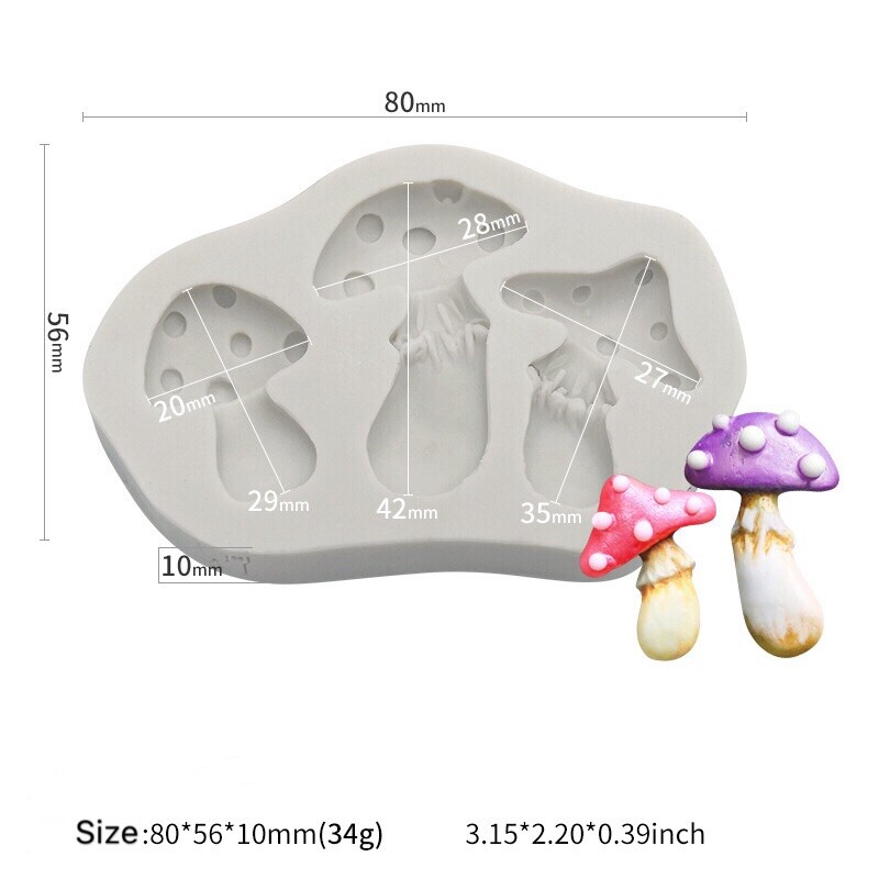 Cute Mushroom Silicone 3D Chocolate Candy Fondant Moulds DIY Clay Resin gallery