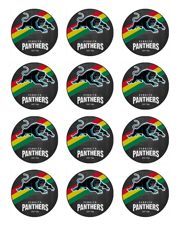 Panthers Rugby Cupcake Toppers Edible Icing Sports Cake Decorations (2 Designs)