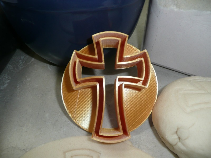 MINI SIZE CROSS DESIGN CONCHA COOKIE CUTTER MEXICAN SWEET BREAD STAMP USA PR4979 gallery