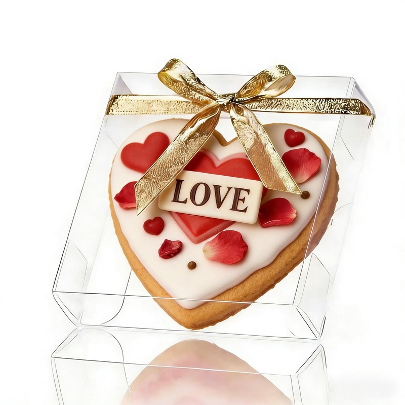 100 PCS 4x4x1.2 Inch Clear Single Cookies Small Bakery Boxes Pastry Storage