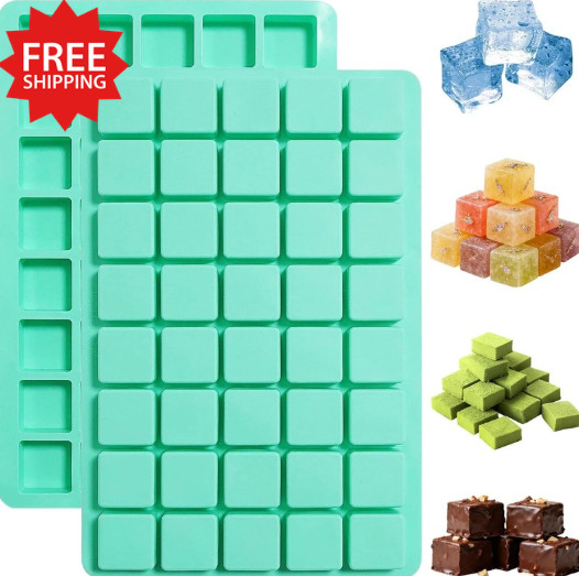 2 Pack Square Chocolate Silicone Mold，40-Cavity Silicone Caramel Candy Molds .