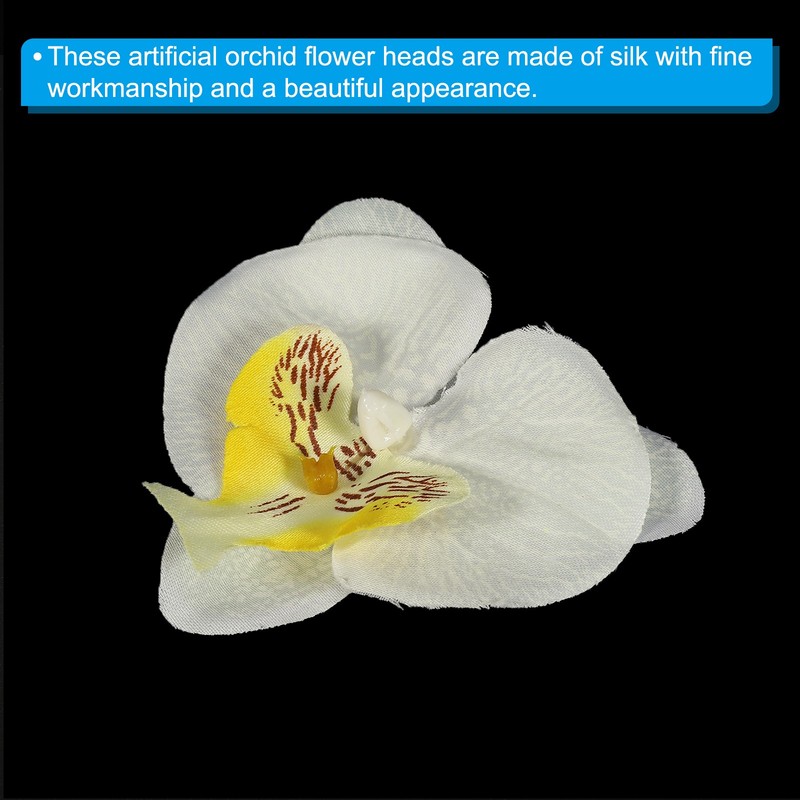 2.8" Artificial Orchid Flower Heads, 80pcs for Floral Decoration, White gallery