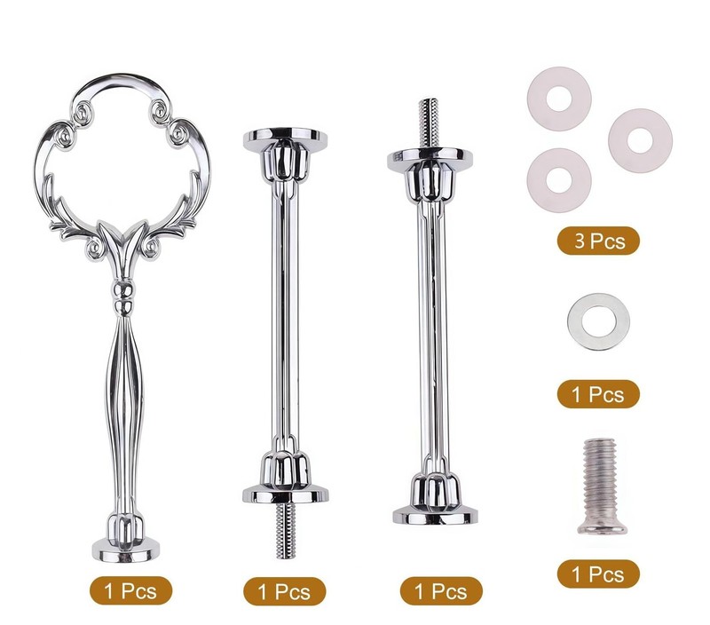 1Set 3 Three-Layer Flower Head Cake Stand Handle, Zinc Alloy Cake Plate Suppo... gallery