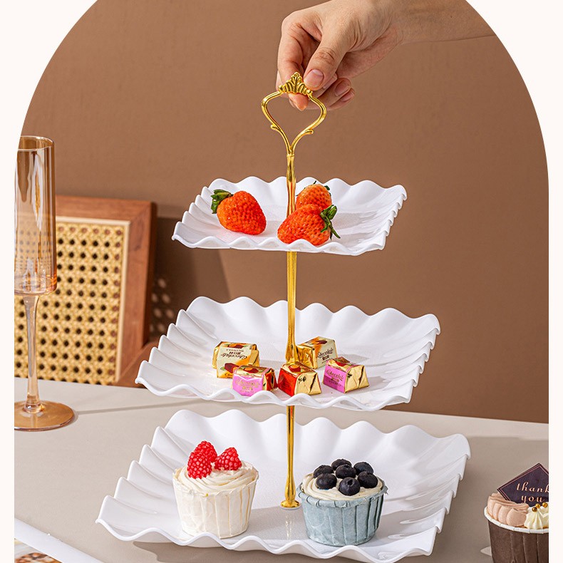 10-Piece Dessert Display Set,3-Tier Cupcake Stands & 6 Serving Trays for Parties gallery
