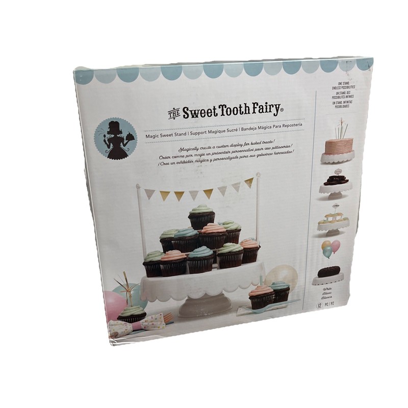 THE SWEET TOOTH FAIRY DECORATIVE CAKE CUPCAKE AND COOKIES DISPLAY STAND