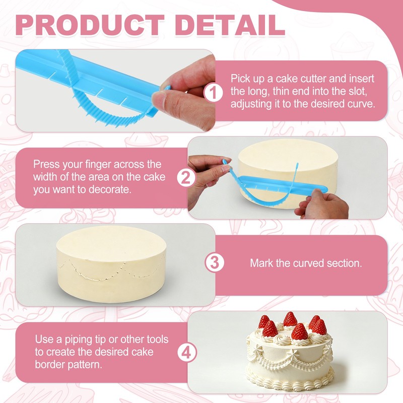 2Pcs Cake Arch Guide Tool, Adjustable Cake Arc Ruler for Baking, Blue gallery