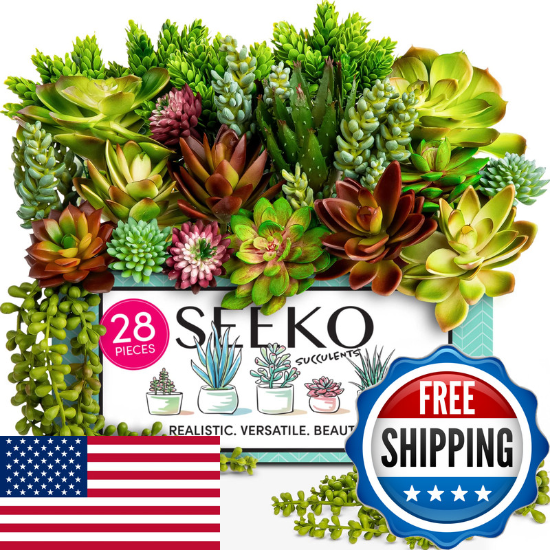 Seeko Succulents Succulents Plants Artificial 28 Pcs Realistic Premium Fake