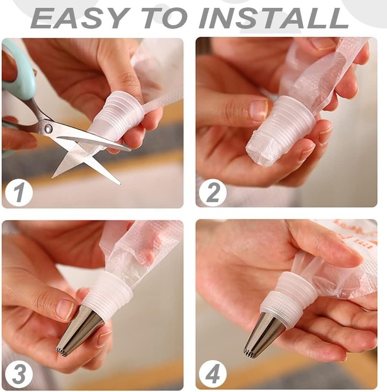24Pcs Cake Decorating Couplers, Plastic Icing Tip Couplers for Pastry Nozzles gallery