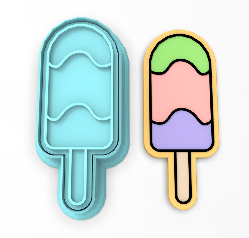 Popsicle Cookie Cutter & Stamp #2 | Summer Ice Cream Freeze Treat Fruit Snack
