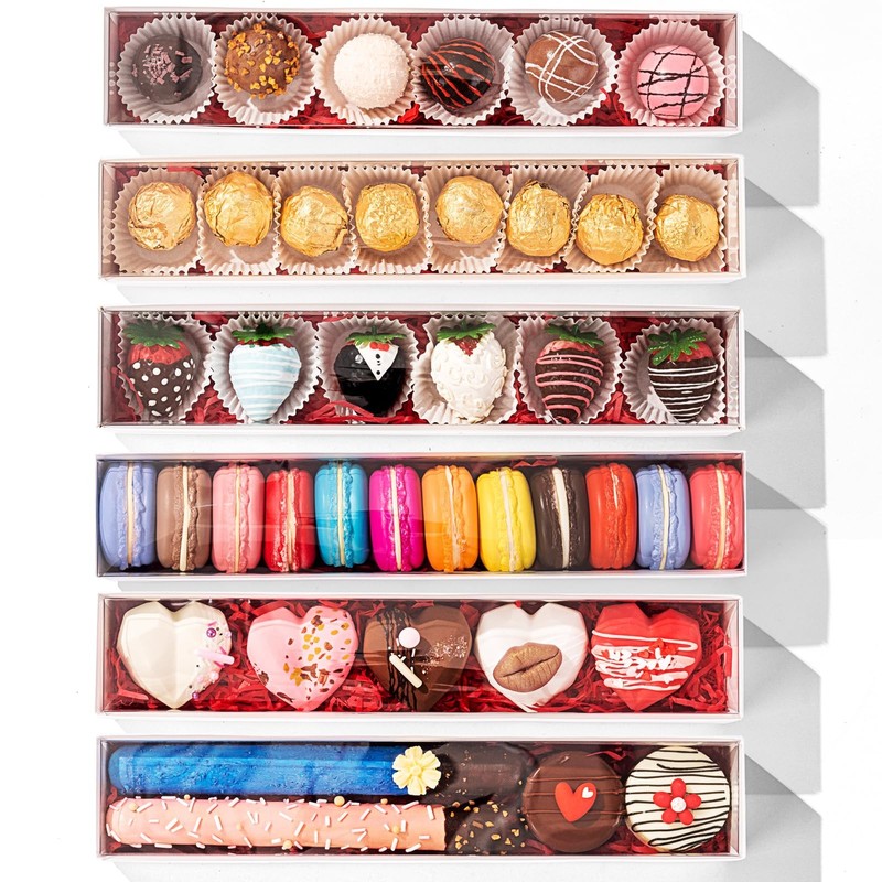 23PCS Strawberry Boxes 12x2¼x2 Inch with Full Clear Window,Drawer Boxes Macar... gallery