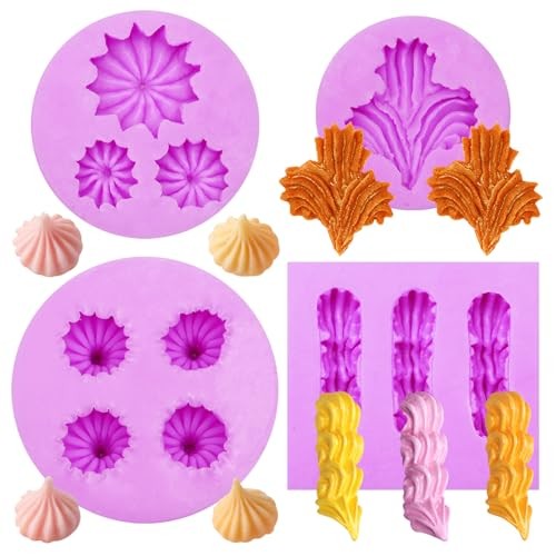 Cream Silicone Fondant Molds 4 Pieces, Cookie Chocolate Molds Purple(NF339) gallery