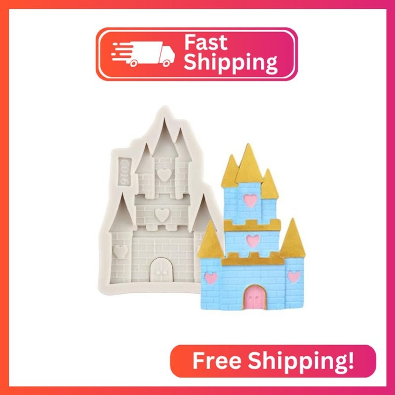Castle Silicone Fondant Mold Cinderella Fairy Tales Chocolate Candy Mold For Cak