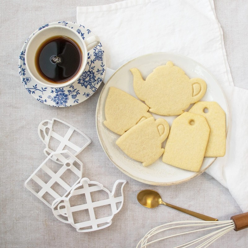 Set of 3 Tea Party cookie cutters (Designs: Teapot, Teacup and Tea Bag), 3 pi... gallery
