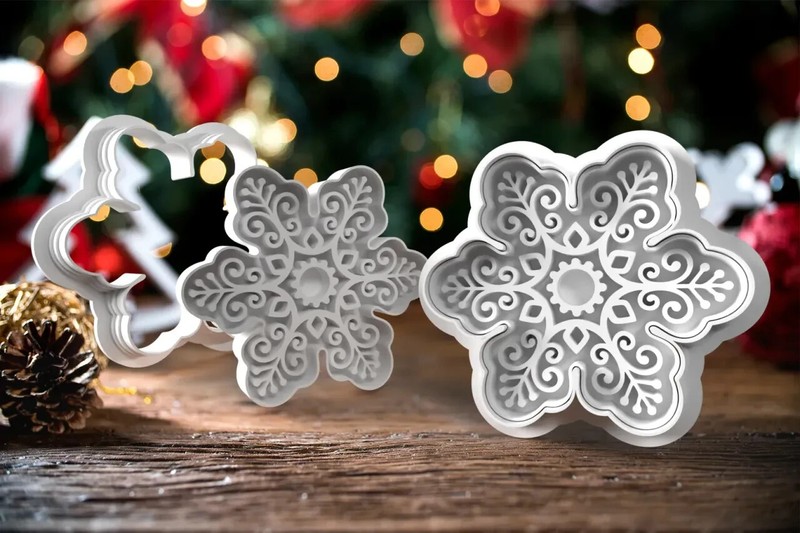 Cookie Cutter Snow Flake – 2 Piece Embosser Cutter