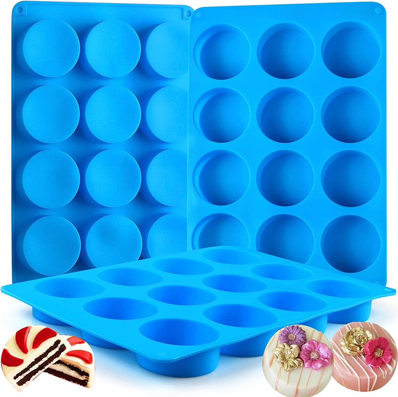 3Pcs Oreo Cookie Chocolate Silicone Mold, 12-Cavity round Cylinder Oreo Chocolat