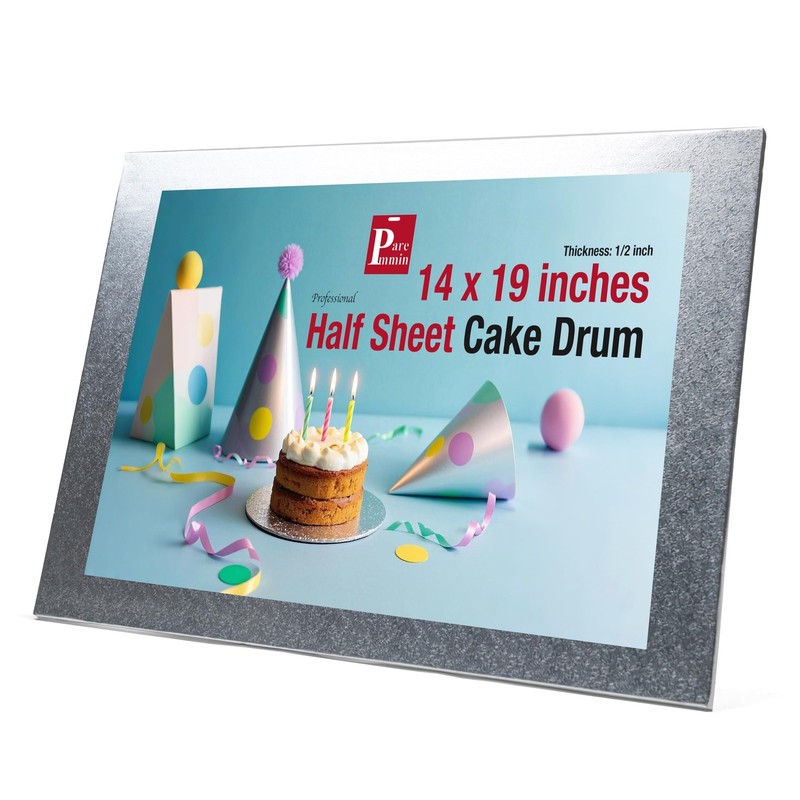 1 PCS 19×14 Inch Silver Half Sheet Cake Board Drum Waterproof Thick Base