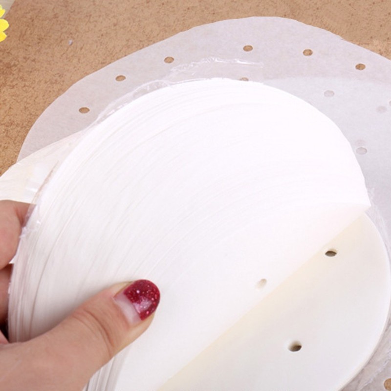100 Pcs/set Air Fryer Parchment Paper Liner Bamboo Steamer Liners gallery