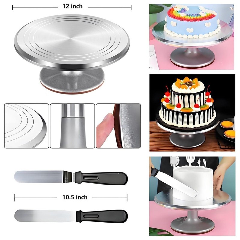 ANSLYQA Cake Decorating Kit, 237 Pcs with Aluminium Cake Turntable, Leveler, 24 gallery