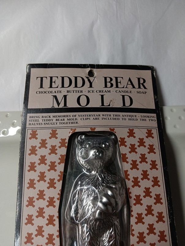 Vtg Teddy Bear Metal Mold Standing Chocolate Candy butter ice cream candle soap gallery