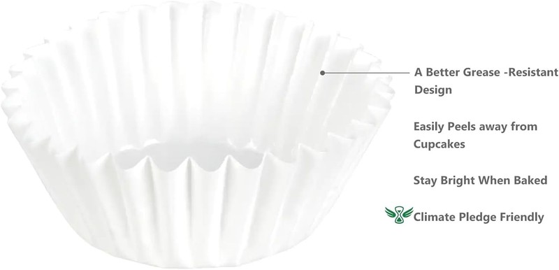 Heavy Duty Standard White Cupcake Liners 150 Counts Grease-Resistant Paper gallery