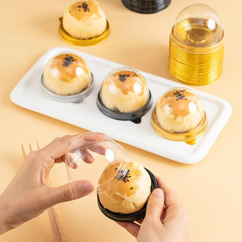 50Pcs Clear Plastic Mini Cake Box with Dome Lids, Mini Muffin Container Box Moon gallery