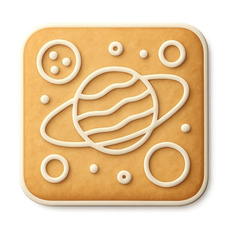 Orbiting Moons Planets Cookie Cutter & Stamp, Fondant & Clay - 4x4 gallery