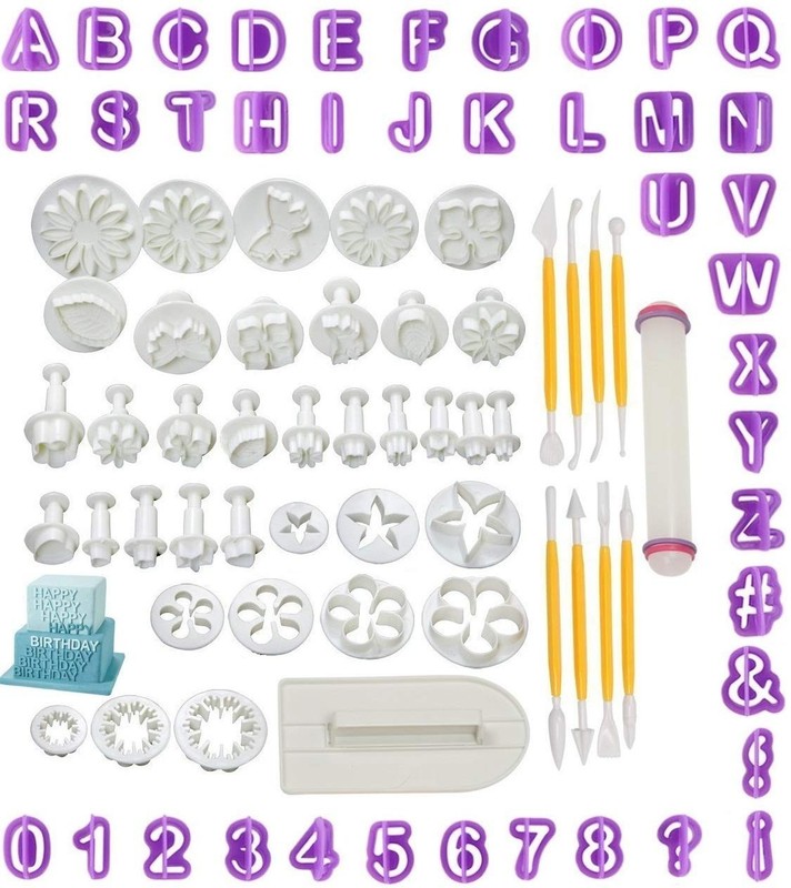 Fondant Cutters & Molds Set for Cake Decorating, Icing Smoother & Plunger Cutter gallery