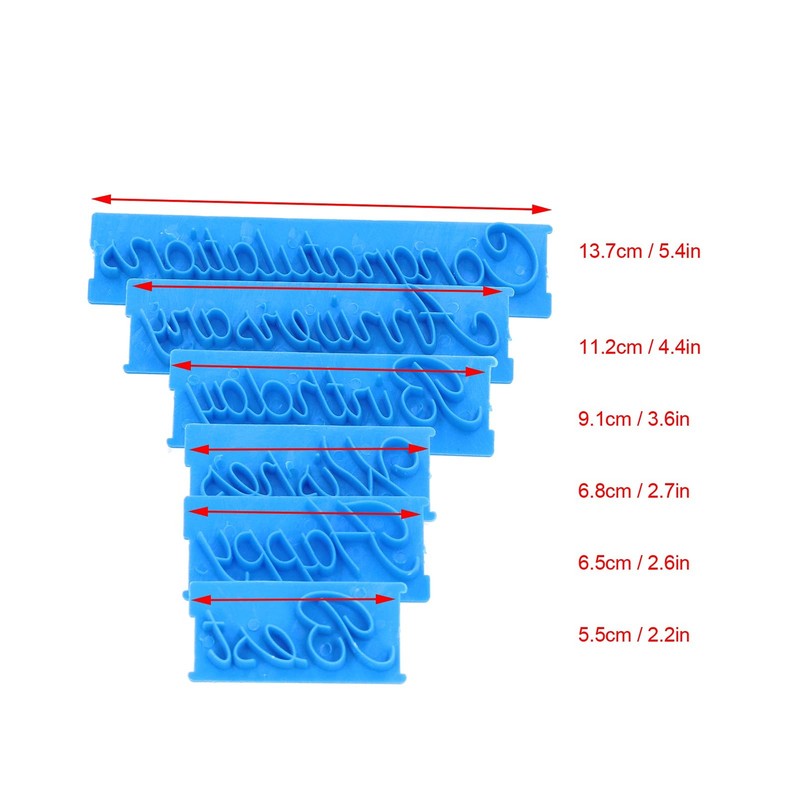 6Pcs Words Cake Mould DIY Handwritten Letter Printed Stamp Mould Bakery Suppl... gallery