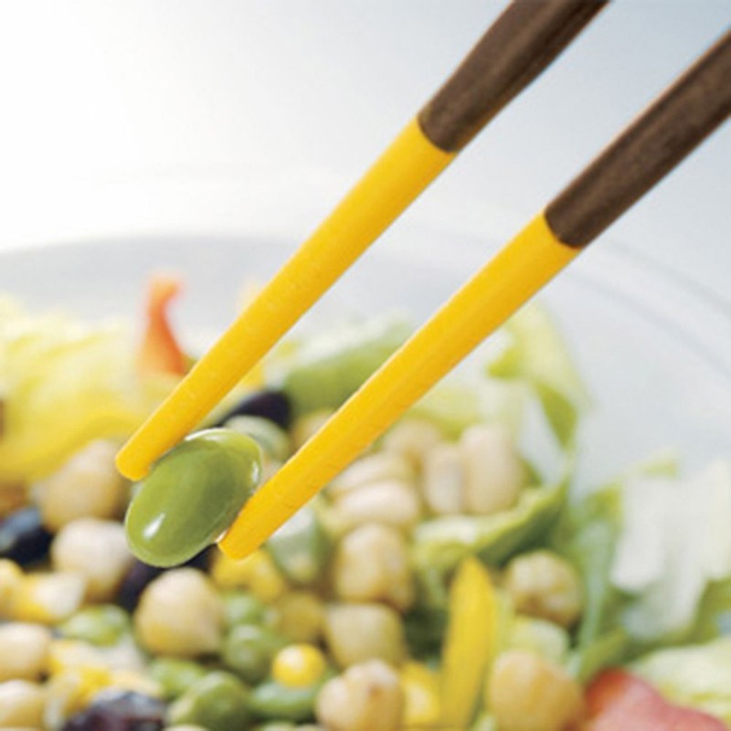 Silicone Tip Chopsticks, Set of 2, 1 Yellow + 1 Red gallery