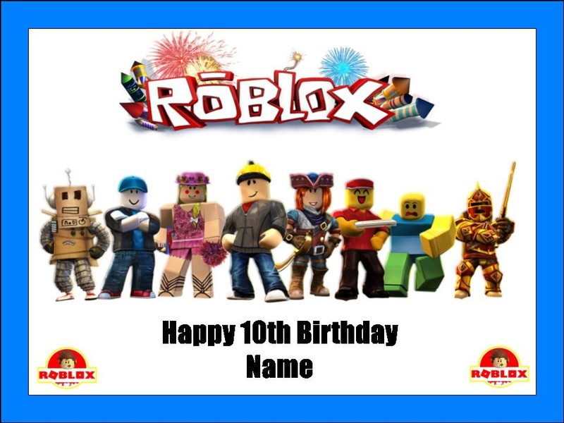 Roblox Edible Cake Toppers Icing Birthday Cake Gaming Decorations (3 Sizes)