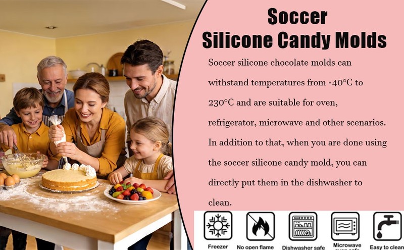 9 Cavity Soccer Silicone Chocolate Molds Football Mold For Chocolate Candy gallery