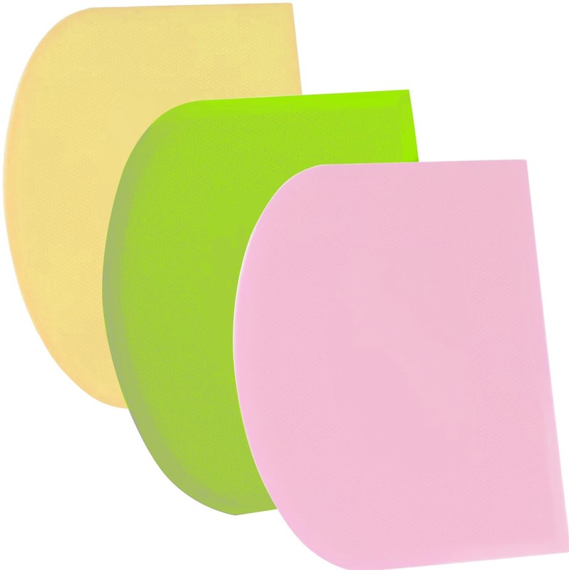Dough Scraper Bench Scraper – 3P 8.3×5.5″ Plastic Flexible Bowl Scraper, Shar…