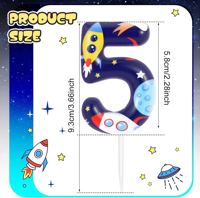 Space Theme Birthday Candle Number 5 Universe Planet Rocket Spacecraft Cake gallery