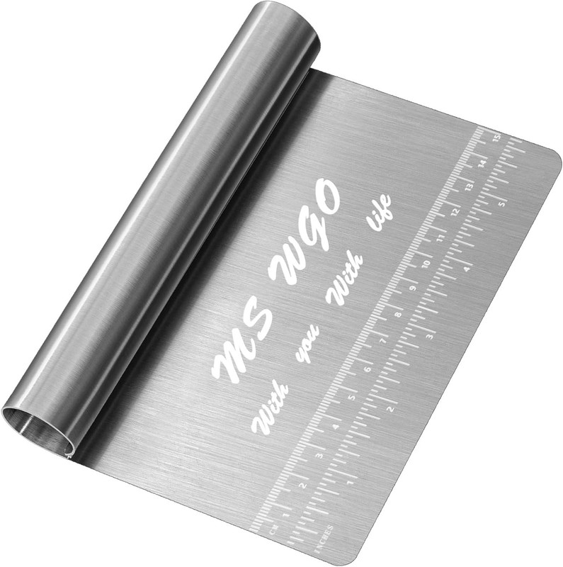Rust-Resistant Pastry Scraper & Pizza Cutter - Heavy-Duty Stainless Steel Design gallery